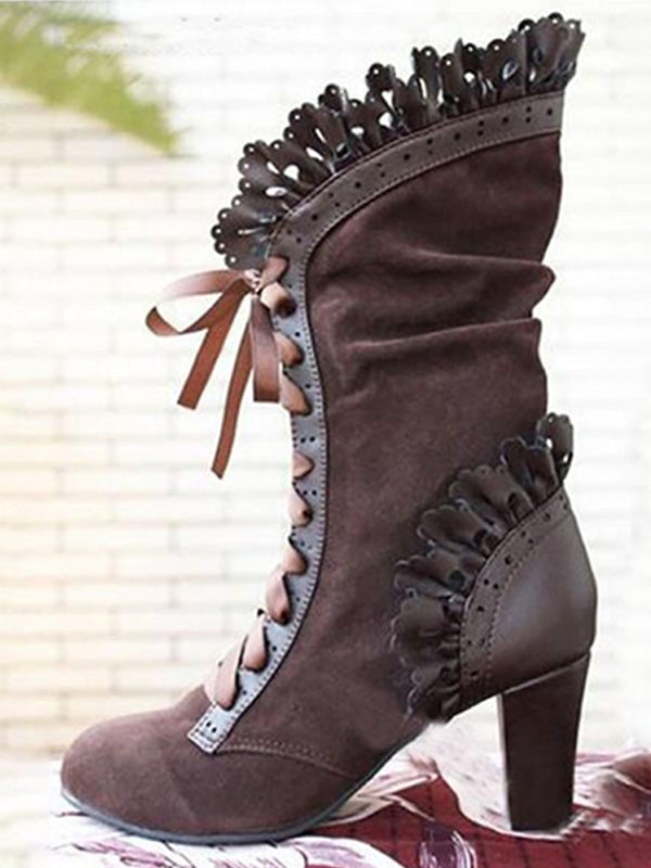 Zapatos de mujer con tacones de encaje