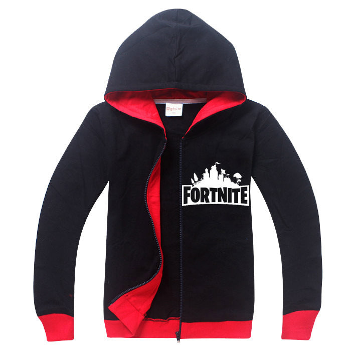 Fortnite Print Long Sleeve Zipper Sweater for Kids