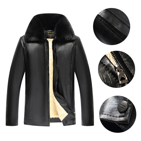 Thick leather leather jacket 1