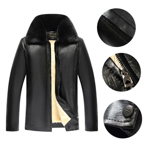 Thick leather leather jacket 1