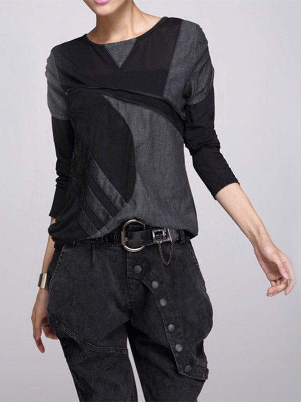 Camisa vaquera de manga larga para mujer