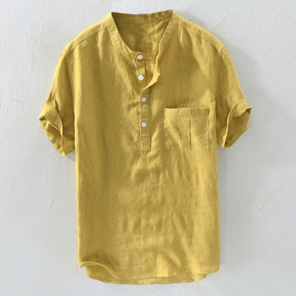 Camiseta suelta casual de color liso para hombre