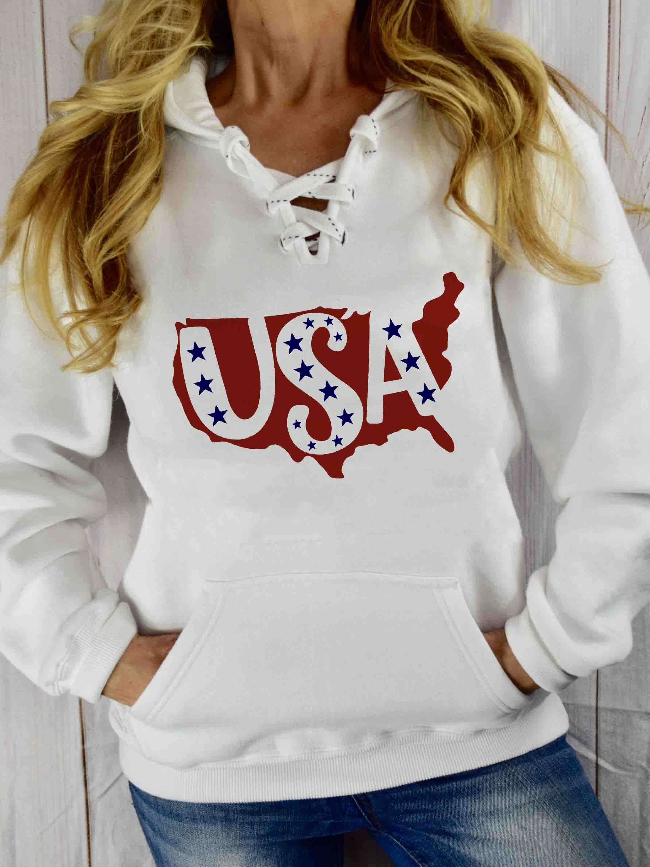 Mujer, USA Star Print, correa de bolsillo