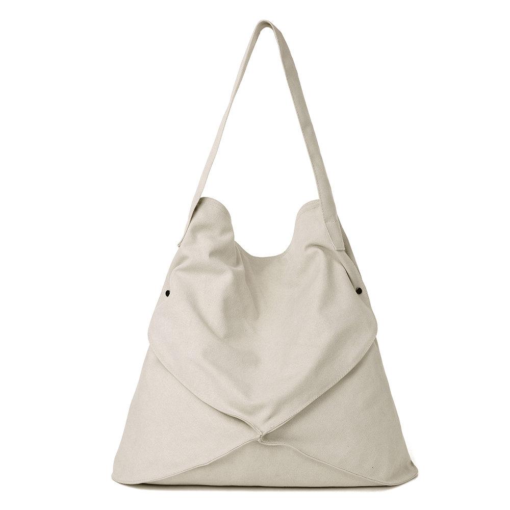 Bolso de hombro de lona casual desordenado para mujer