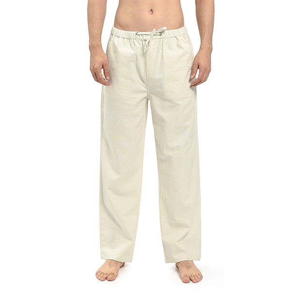 Pantalón de lino transpirable de longitud media.