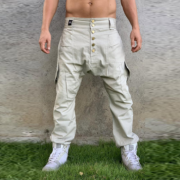 Bolsillo lateral vintage vintage con bolsillo de algodón y lino adjunto.