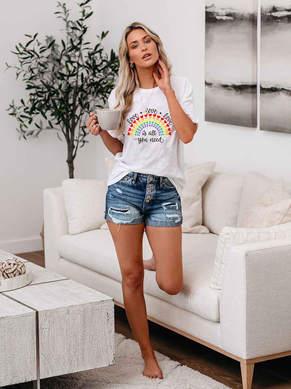 Liebe Liebe Liebe ist alles was Sie brauchen Regenbogen Liebe T-Shirt
