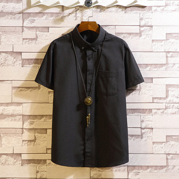 Camiseta de algodón y lino para hombre, lisa, fina, de manga corta.