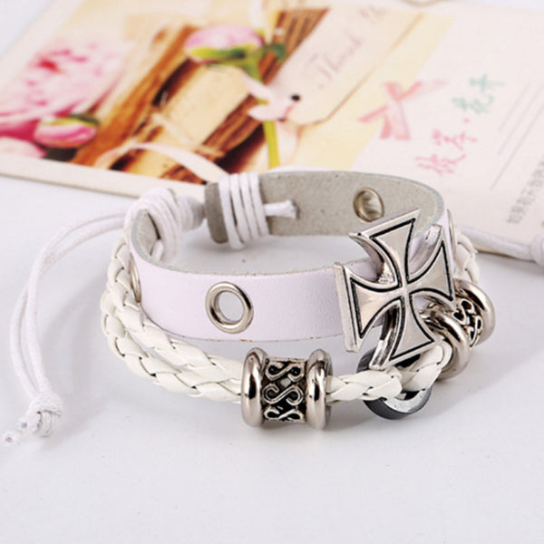 Pulsera cruzada de cuero