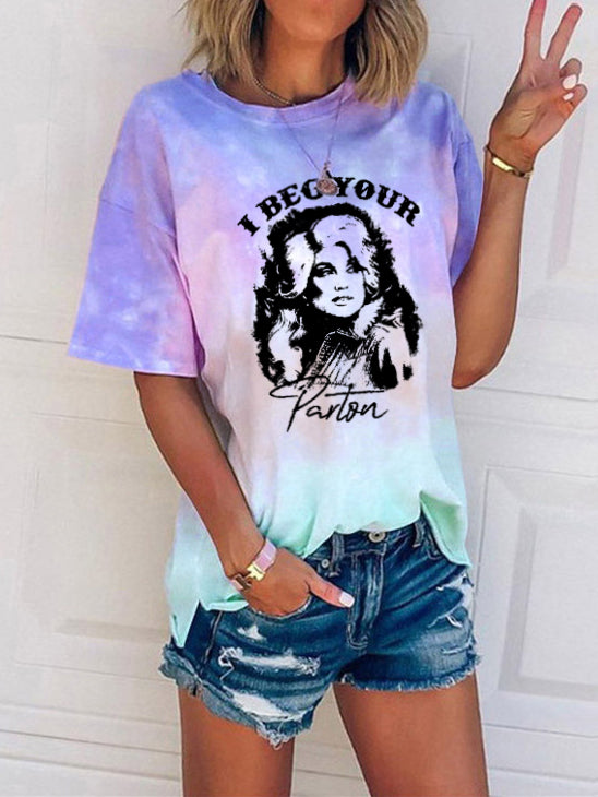 Frauen Ich bitte Ihr Parton Tie-Dye T-Shirt