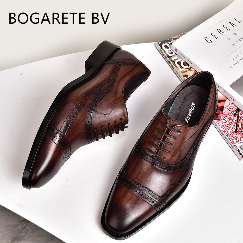 Sactino Brogue leather shoes in brown / black