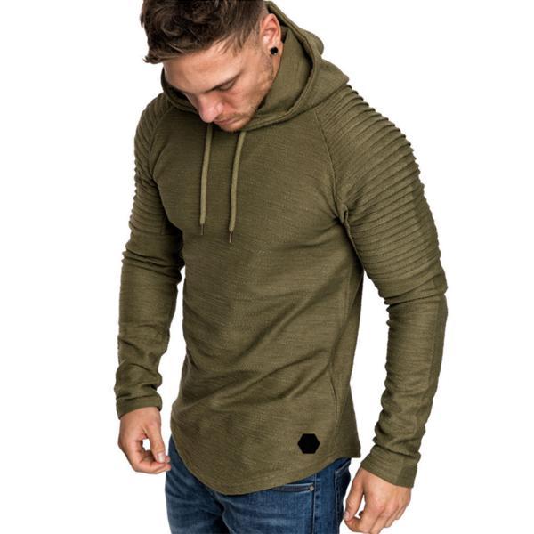 Sudadera con capucha de forro polar larga curva con dobladillo de manga sólida