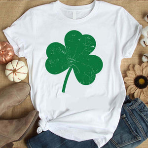 Damen Saint Patrick Shamrock Print T-Shirt