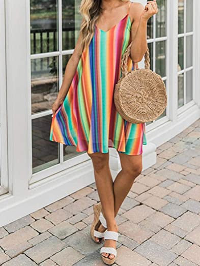 Falda de playa de gasa con rayas rojas bohemias para mujer