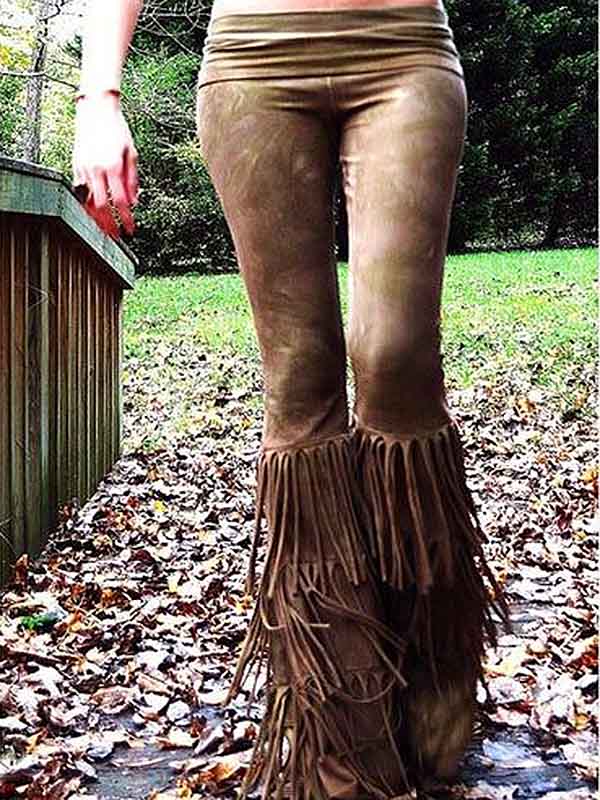 Moteriškos „Vintage Tribal“ prancūziškos liepsnos kelnės