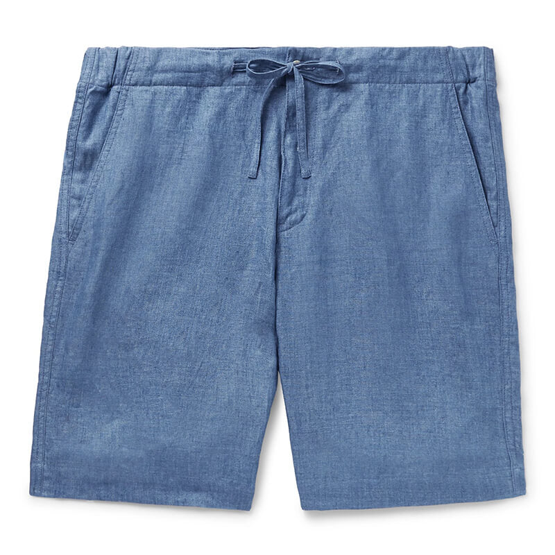 Cordones ultra suaves y cómodos de verano para hombres con cremallera, shorts de lino ecológicos