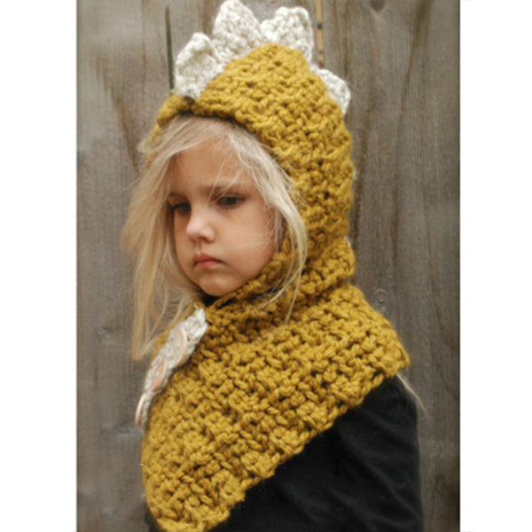 Hand-knitted wool warm hat and scarf set
