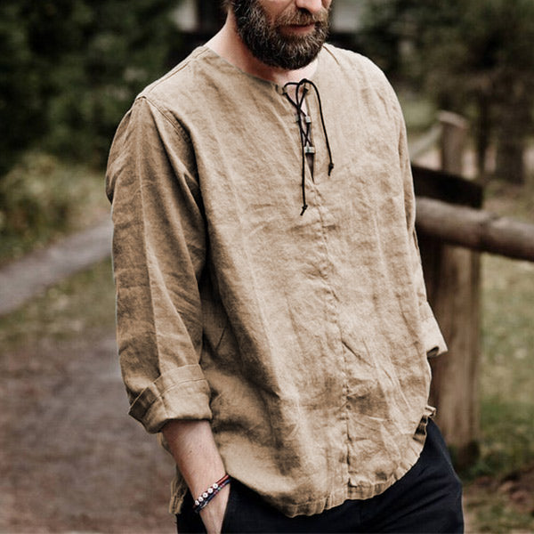 Langarmhemd aus Leinen für Herren