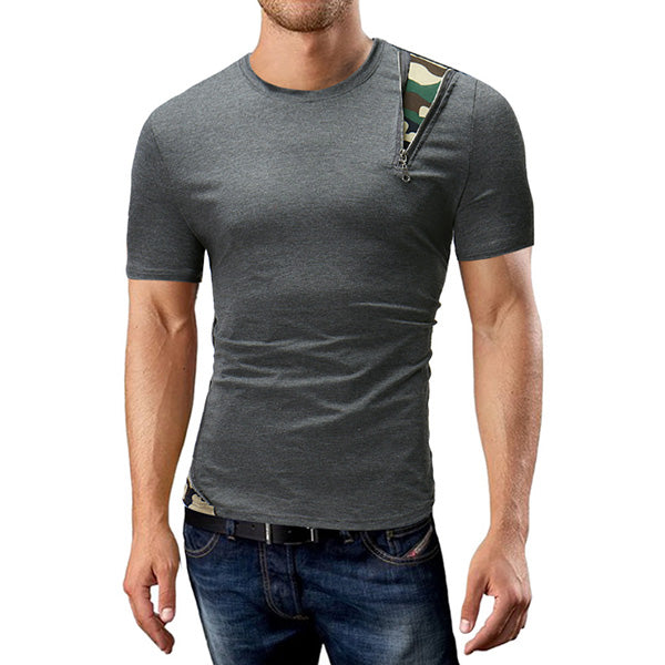 Camiseta de manga corta para hombre con costuras