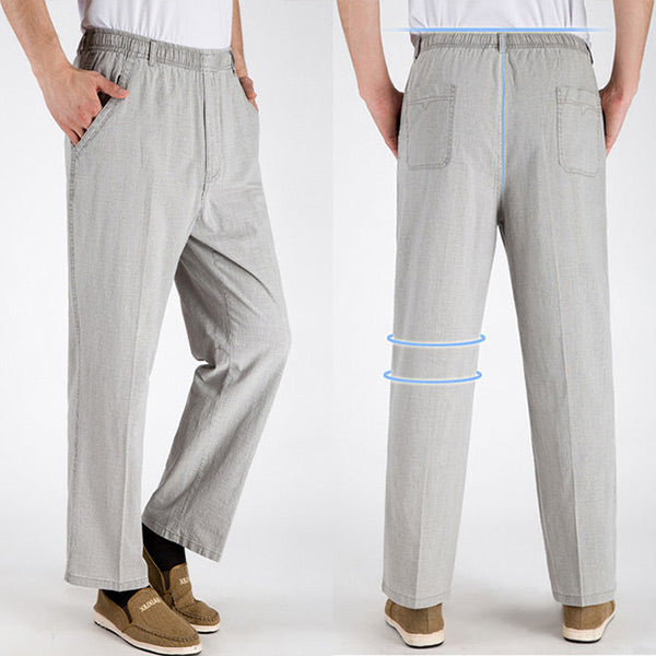 Pantalones de lino sueltos casuales para hombres