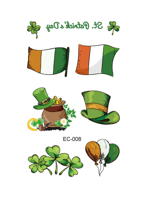 Pegatinas de tatuajes infantiles en la cara para St. Para el día de patricio