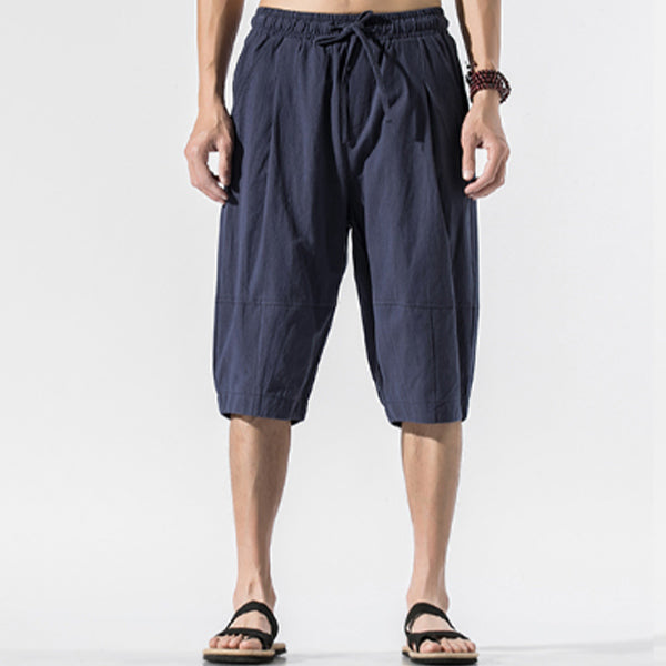 Šaunūs ir patogūs kinietiško stiliaus lininiai šortai