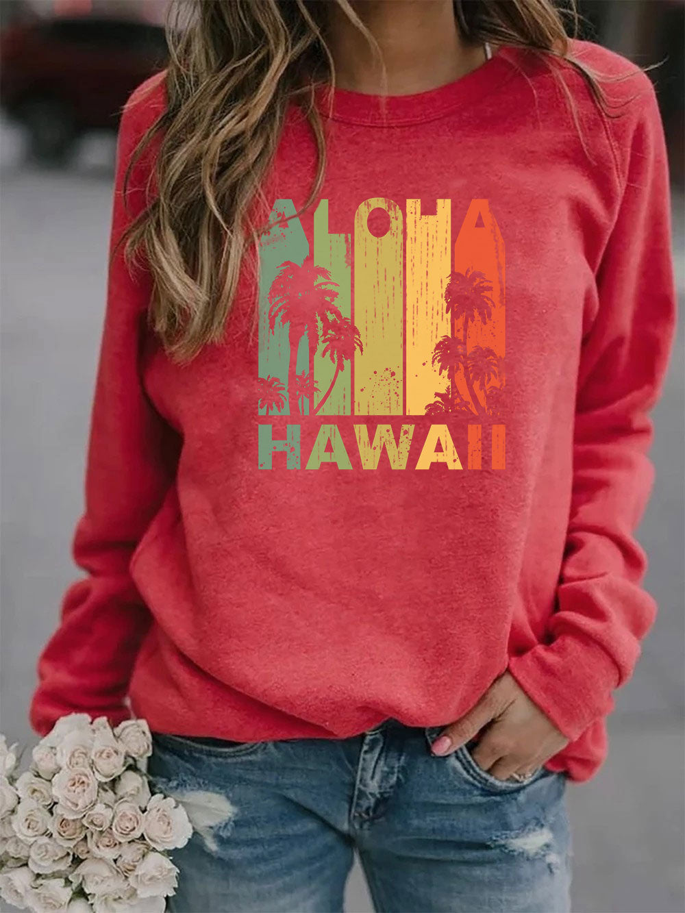 Rundhalsausschnitt Regelmäßiges Zuschneiden Cartoon konventioneller Druck Leicht dehnbar Daily Holiday Polyester Cotton Spring1 Herbst Winter Casual