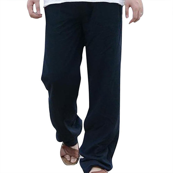 Pantalones de lino elásticos respetuosos con el medio ambiente hechos de lino