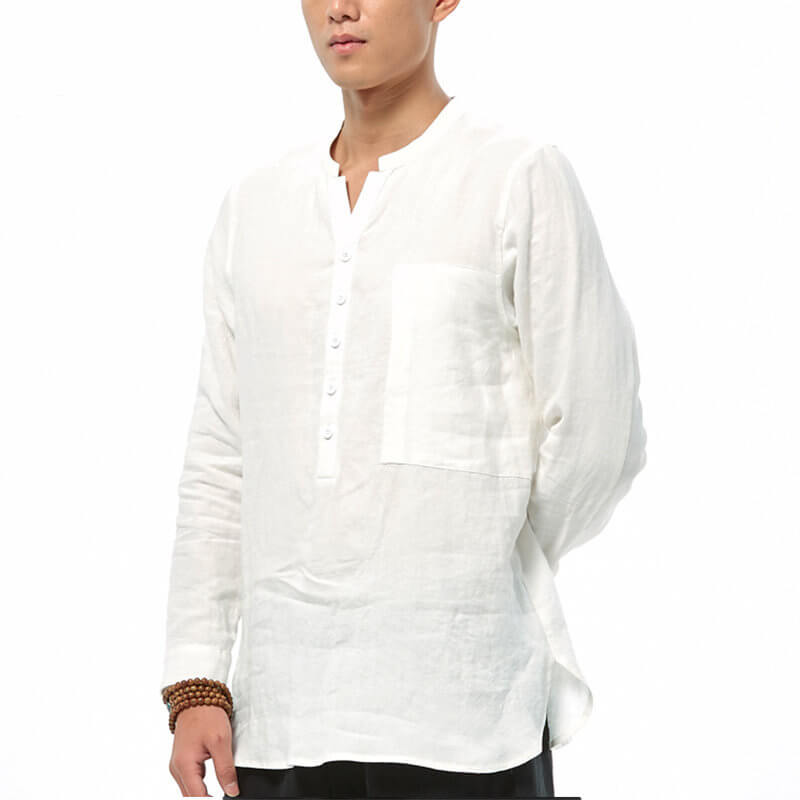 Camiseta de algodón clásica y cómoda para hombre, de manga larga y manga larga.