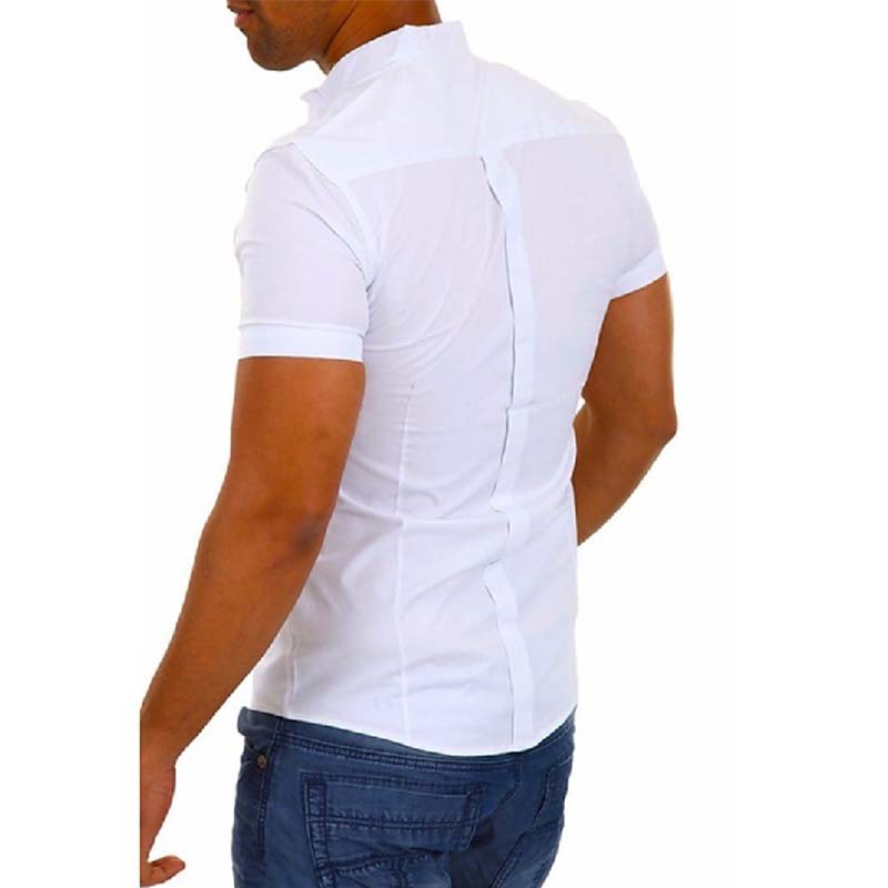 Camiseta cómoda casual delgada para hombres con mangas cortas de algodón y poliéster