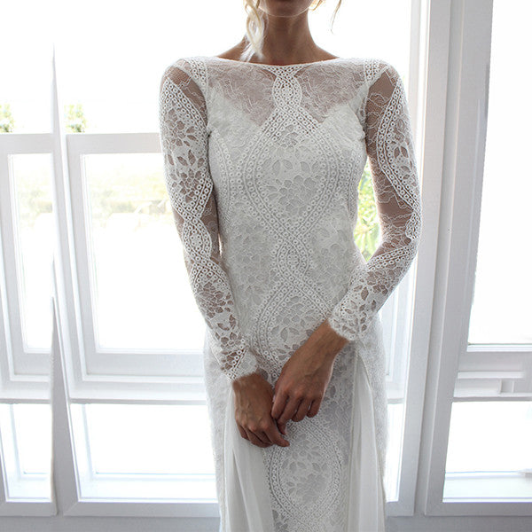 Encaje de gasa sexy para mujer cosido en un vestido sin limpiar