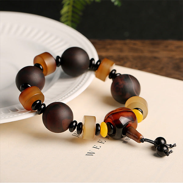 Pulsera de perlas de ágata mate para hombre