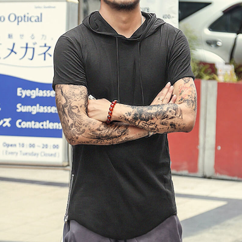 Suéter de color liso con hippie &quot;Herz&quot; calle de moda &quot;Kurzarm&quot;