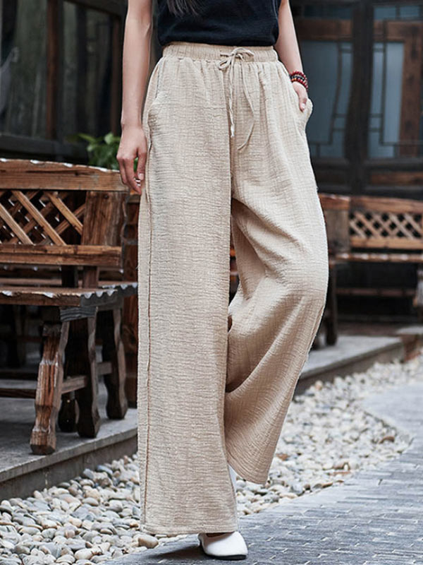 Corbatas grandes de lino y algodón retro para mujer