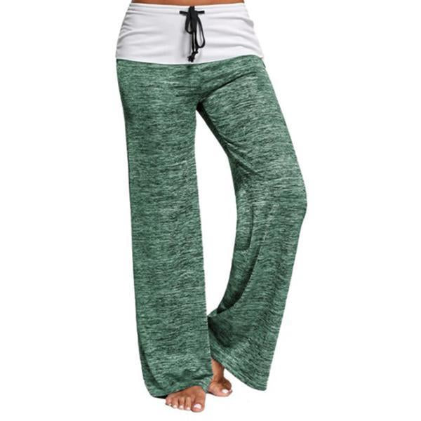 Pantalones casuales de yoga de pierna ancha que combinan con el color