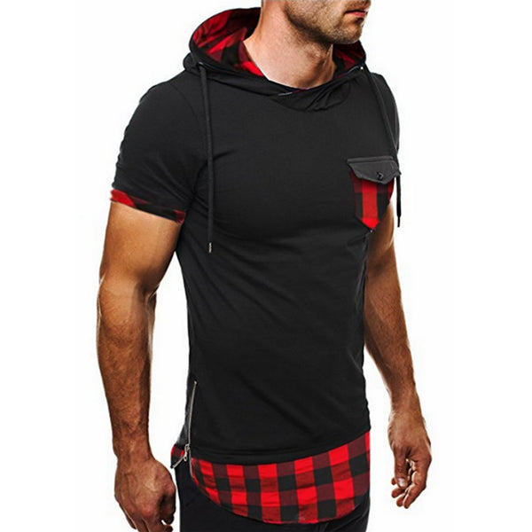 Camisa con capucha de manga corta para hombre