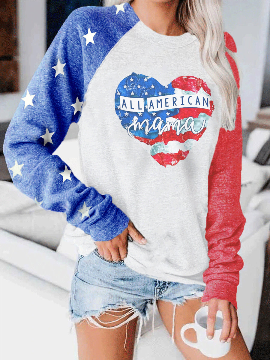 Frauen All American Mama Heart Sweatshirt