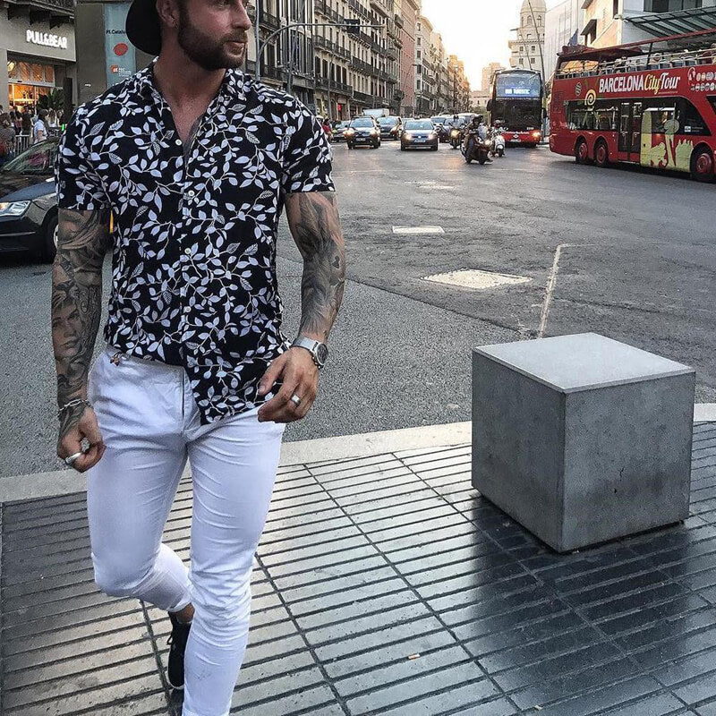 Camisas de manga corta casuales de estilo urbano para hombre