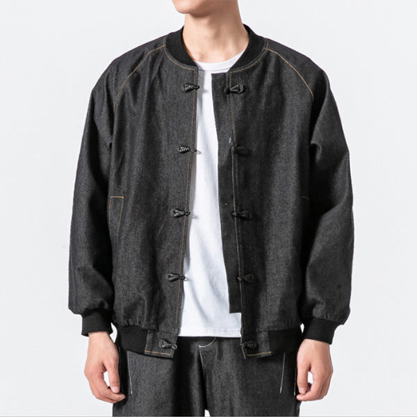 Chaqueta vaquera holgada abotonada para hombre