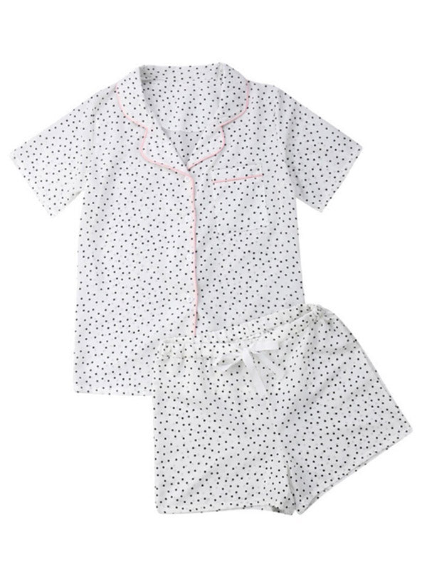 Moterų kasdieniai atspausdinti trumpų rankovių pižamos komplektai ir namų apranga