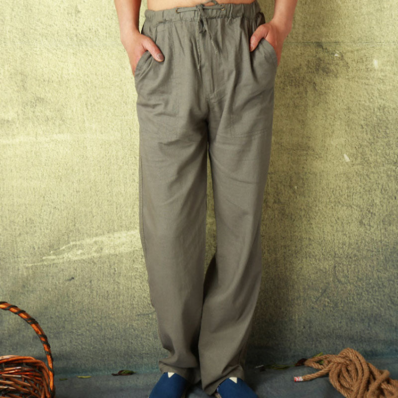 Pantalones casuales de lino para hombre
