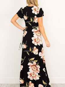 Maxikleid mit Blumenmuster und V-Ausschnitt