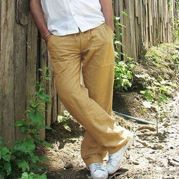 Pantalones sueltos de lino para hombres