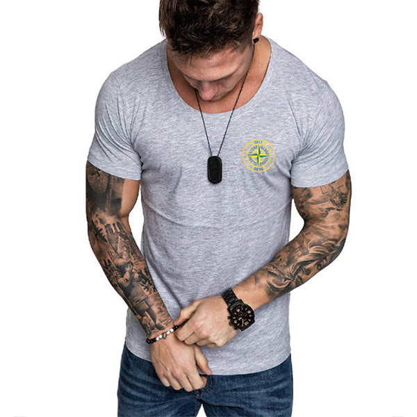 Schlankes Kurzarm-T-Shirt mit Rundhalsausdruck für Herren