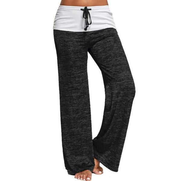 Pantalones casuales de yoga de pierna ancha que combinan con el color