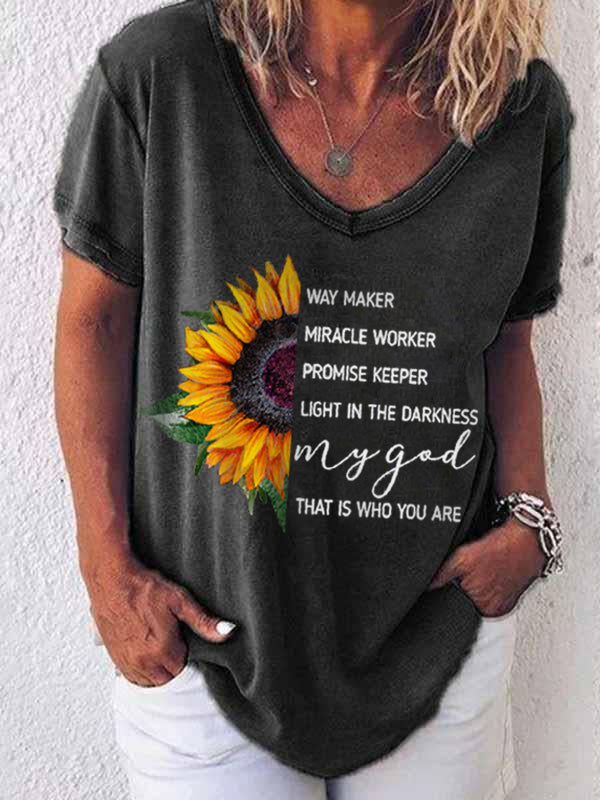 Way Maker Lyrics Faiths T-Shirts mit V-Ausschnitt