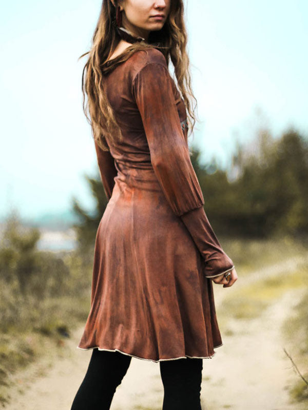 Vestido de mujer de manga larga, fértil.