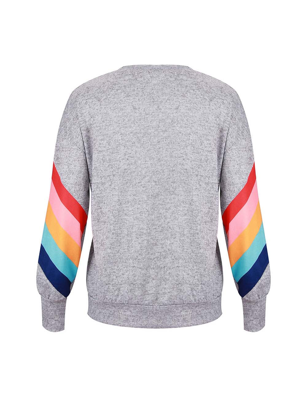 Suéter casual con manga larga de rayas arcoiris