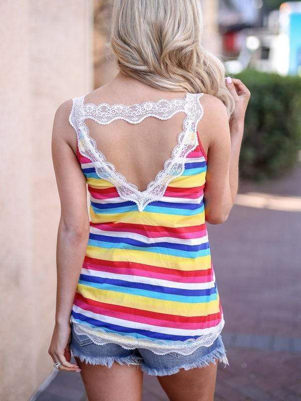 Bandeja de empalme de encaje a rayas