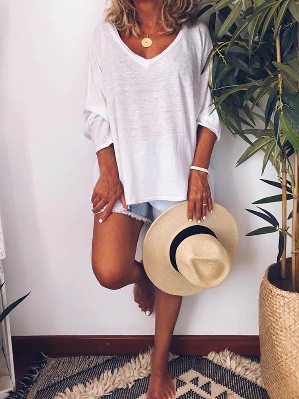 Camisa casual color natural